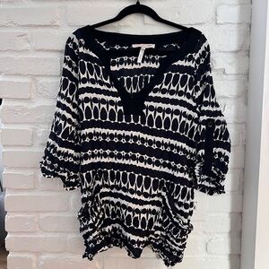 Nanette Lepore Swim Black and White Patterned Tunic